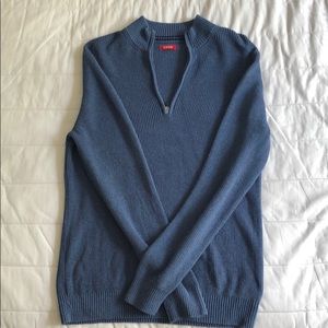 Blue Izod quarter zip sweater